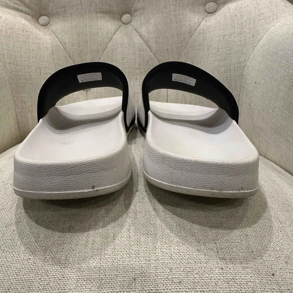 THE NORTH FACE BASE CAMP SLIDES Sandals Men’s 12 WHITE Black USA Spellout Logo